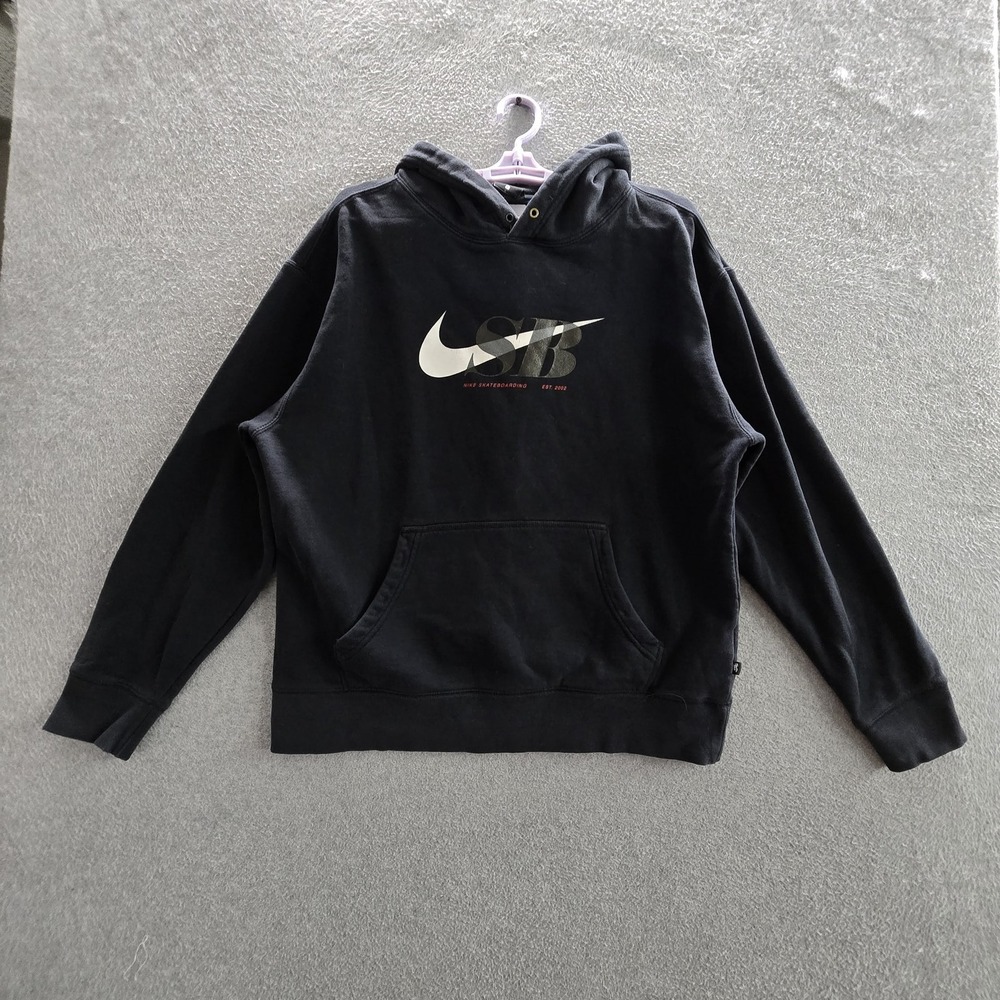 Nike SB Men Hoodie L Black Fleece Nike Logo CW5615-010 Pullover